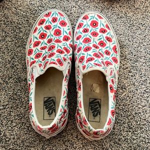 Poppy Vans slip ons